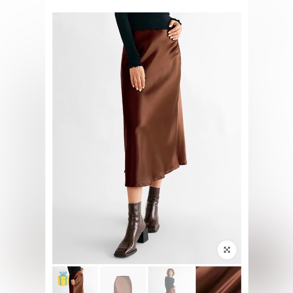 OGL Silk-Like Acetate Bias-Cut Slip Skirt - Picture 2 of 6